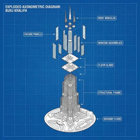 Exploded Axonometric Landmark Diagram