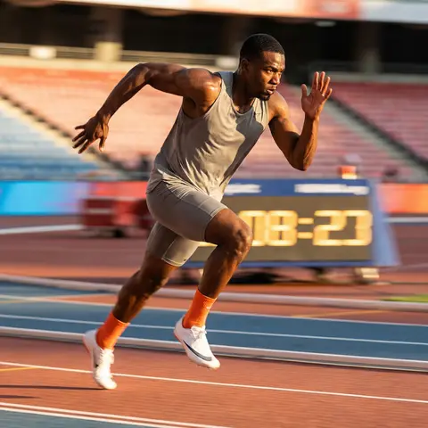 Elite Sprinter Cinematic Track Action Shot
