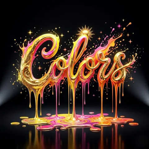 Melting Cursive Script 3D Typography Render