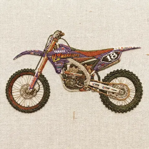 Folk-Inspired Embroidered Subject Textile Art