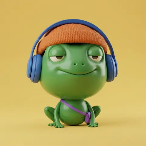 Glossy Frog Designer Toy Character