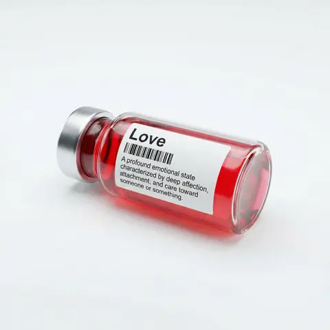 Emotion Glass Vial Clinical Label Conceptual Product Photo