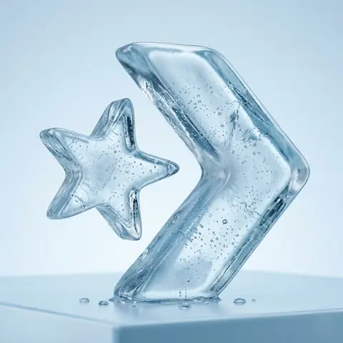 Frozen Ice Crystal Monogram Letter 3D Premium Render