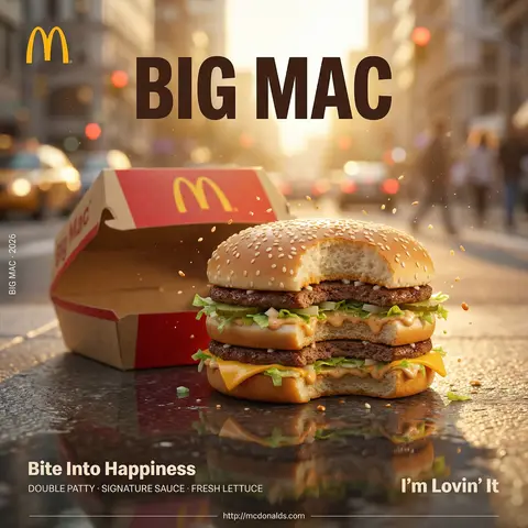 McDonald's Big Mac Golden Hour Urban Street FMCG Poster