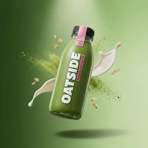 Matcha Oat Milk Floating Beverage Product Shot