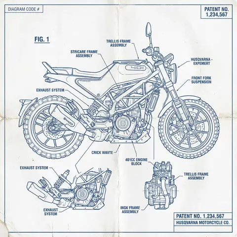 Early 20th Century Industrial Patent Blueprint