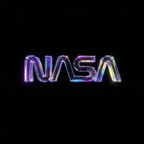 Holographic Crystal Logo 3D Render