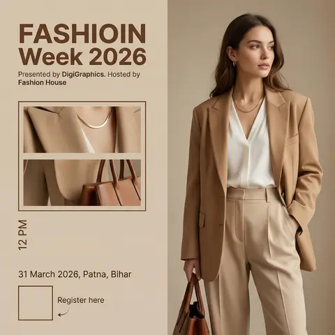 Fashion Week Editorial Split Layout Magazine Poster Face Swap