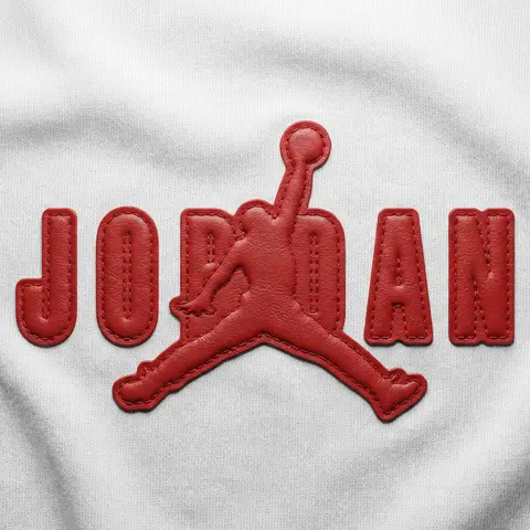 Leather Emblem Stitched on Fabric Render