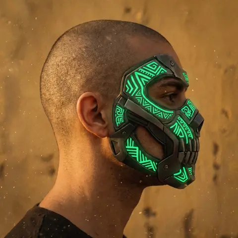 Tribal Cybernetic Mask Portrait