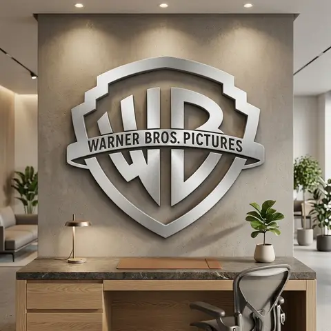 Premium Metal Logo Office Lobby Mockup