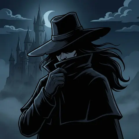 Gothic Dark Lord Silhouette Illustration