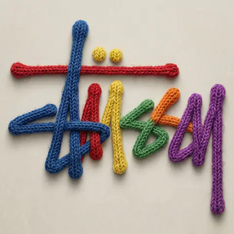 Knitted Yarn Texture Logo 3D Render