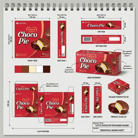 FMCG Product Packaging Technical Industrial Design Spec Sheet