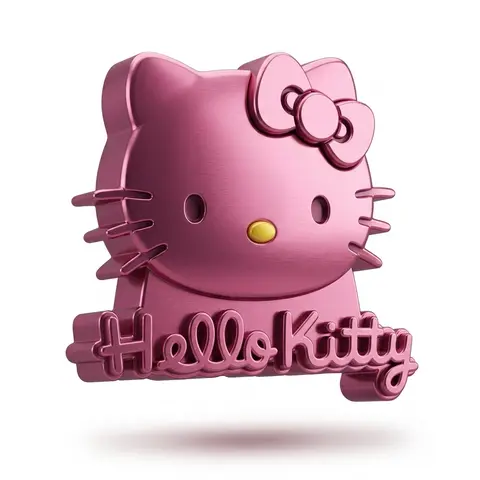 Pink Metallic 3D Logo Sculpture Render
