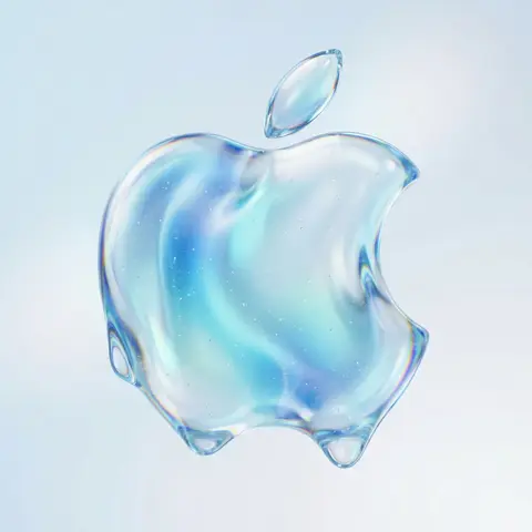 Liquid Glass Apple 3D Render