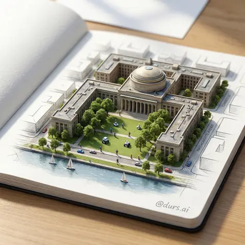 MIT Miniature Diorama Rising From Sketchbook