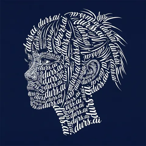 Calligraphic Text Portrait Silhouette Art