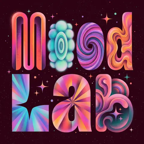 Retro-Futuristic Mood Lab Airbrush Logo