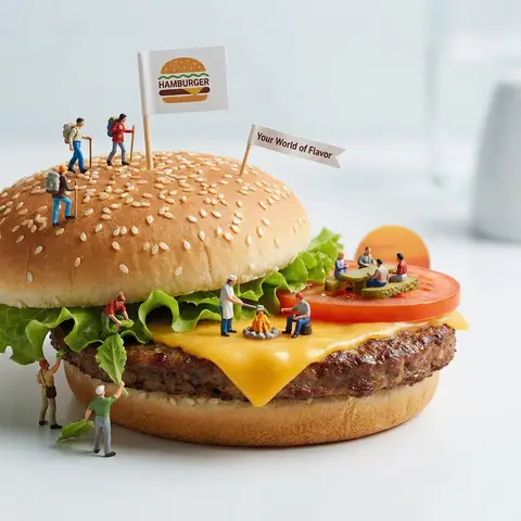 Miniature Figures Hamburger World Diorama