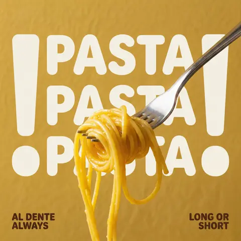 Playful Pasta Typography Food Editorial