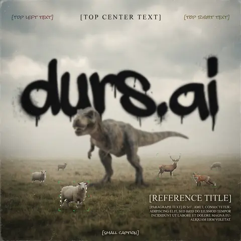 Surreal Grunge Grassy Field Animals Glitch Selection Box Conceptual Poster