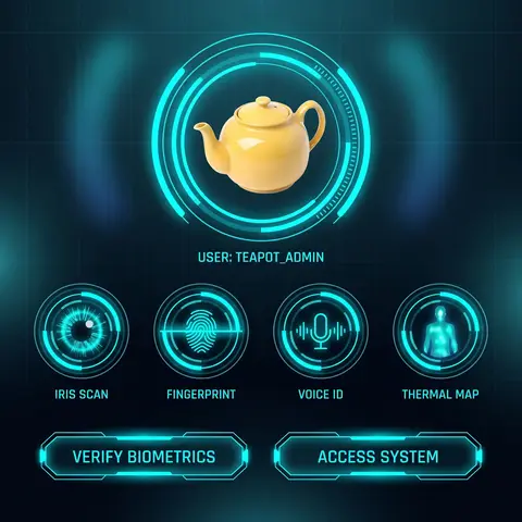 Futuristic OS Login Screen UI Portrait