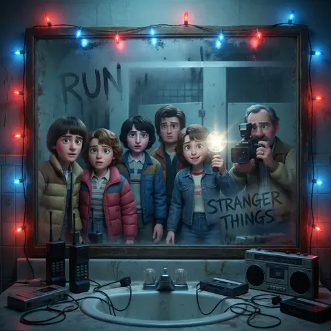 Stranger Things Mirror Selfie Pixar 3D Scene