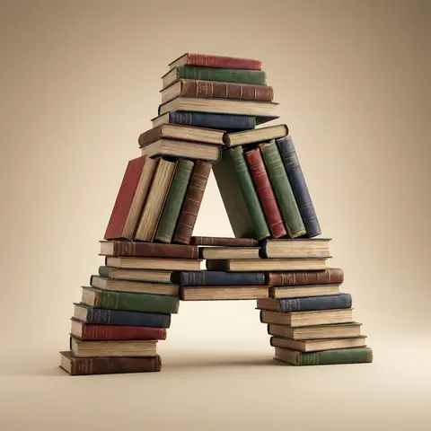 Vintage Books Letter 3D Typographic Render