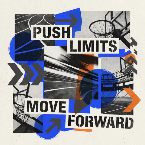 Abstract Sports Collage Grainy Geometric Grid Nike Editorial Visual