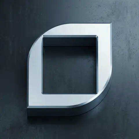 Precision Machined Metal Logo Render