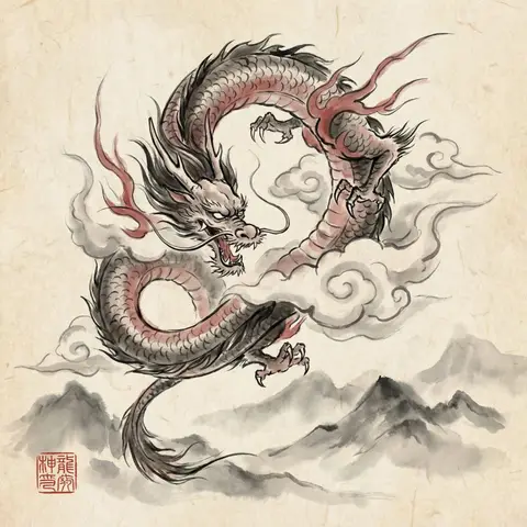 Sumi-e Japanese Ink Wash Painting