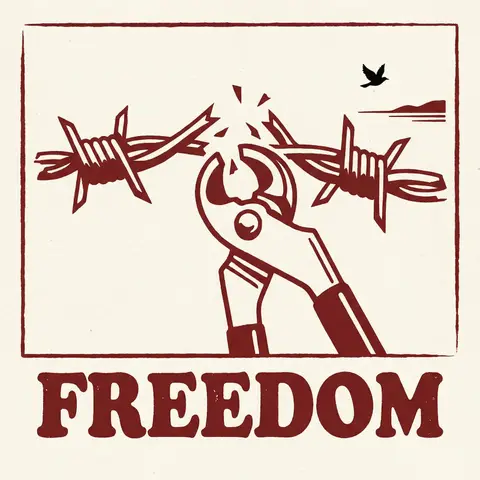 Barbed Wire Liberation Pop Art Poster
