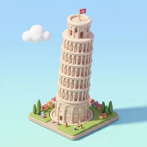 Cute Isometric Building Tile 3D Render
