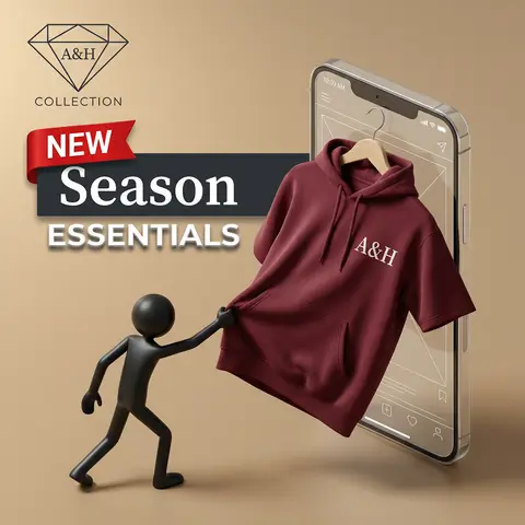 A&H Collection Isometric Fashion Hoodie Smartphone 3D Product Poster