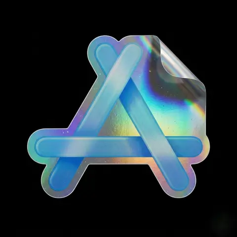 Holographic Vinyl Sticker 3D Render