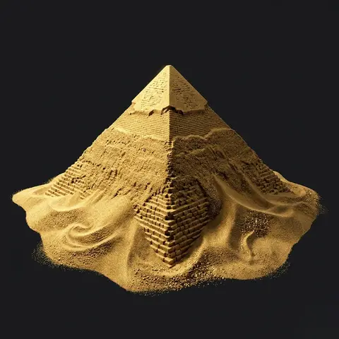 Monochromatic Sand Sculpture 3D Form