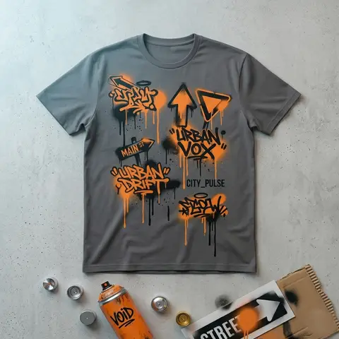 Custom Pattern T-Shirt E-Commerce Flat Lay