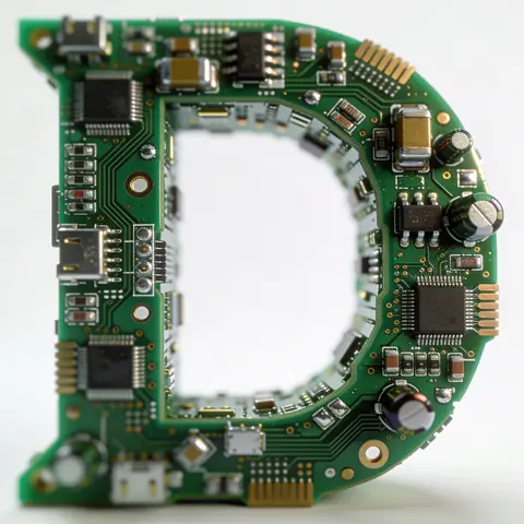Letter Green Circuit Board PCB Macro Art