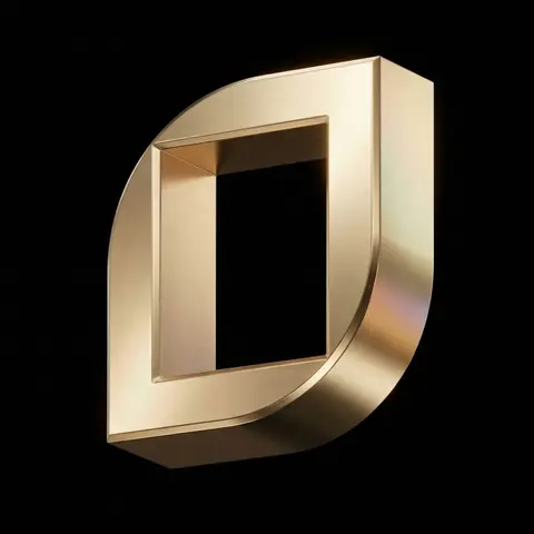 Champagne Gold Metallic Wordmark Sculpture
