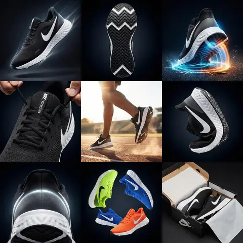 Running Shoe 10-Panel Collage Campaign Poster