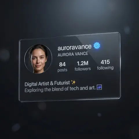 Futuristic Instagram Profile UI Mockup