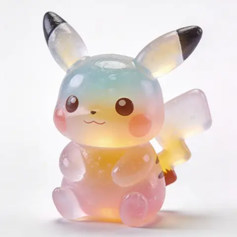 Translucent Gummy Candy Collectible Figure Pastel Studio Render