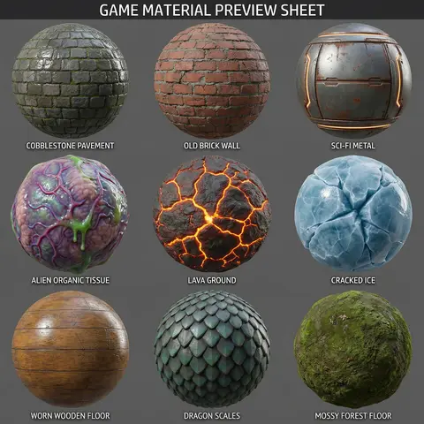 PBR Material Preview Sphere Sheet