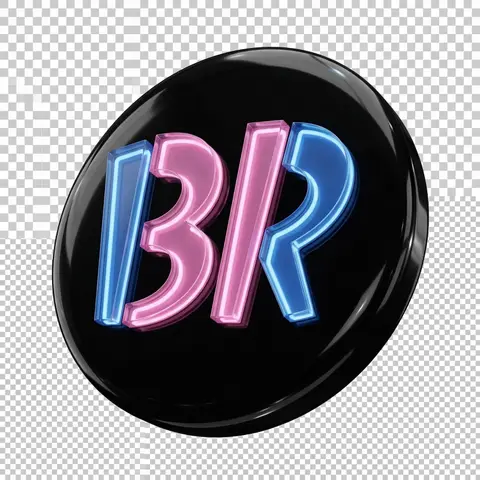 Neon Acrylic Logo Emblem Render