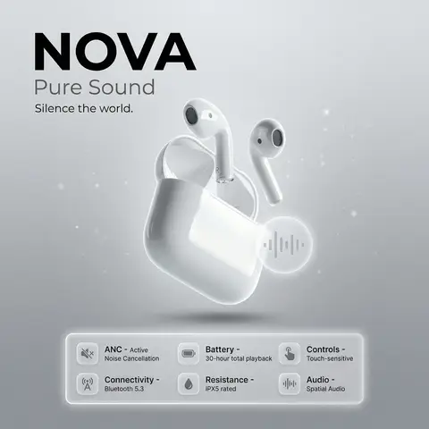 NOVA Pure Sound Wireless Earbuds Premium Ad