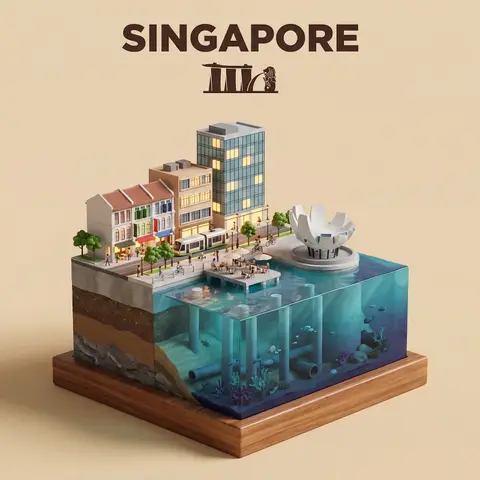 Waterfront City Cross-Section Diorama