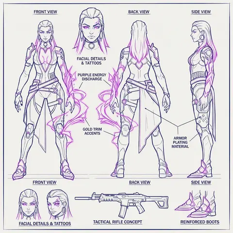Character Blueprint Concept Reference Sheet