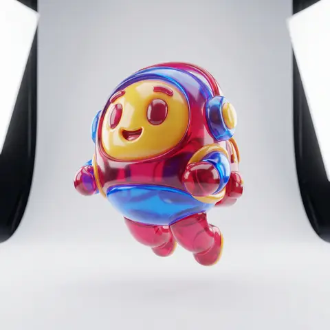 Cute Character Mascot 3D Render
