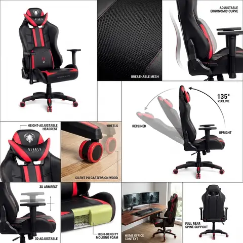 Ergonomic Office Chair 10-Panel Collage Poster